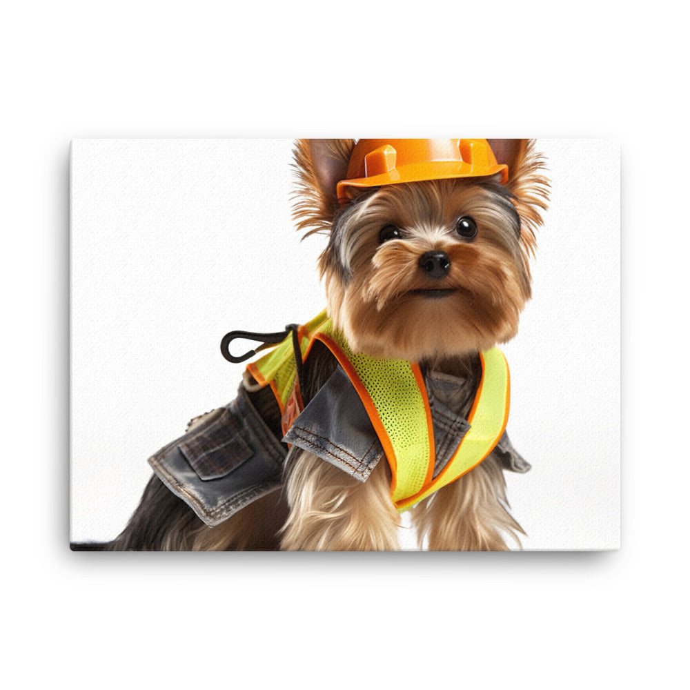 Yorkshire Terrier Contractor Canvas - PosterfyAI.com