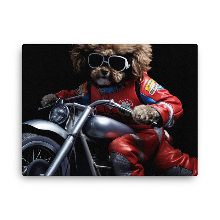 Poodle Superbike Athlete Canvas - PosterfyAI.com