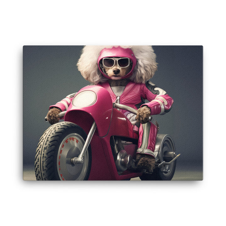 Poodle Superbike Athlete Canvas - PosterfyAI.com