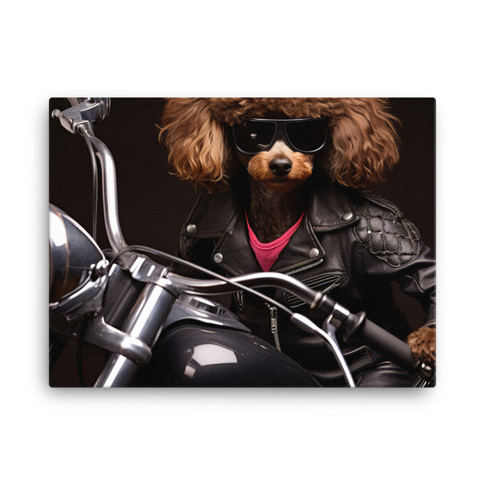 Poodle Superbike Athlete Canvas - PosterfyAI.com