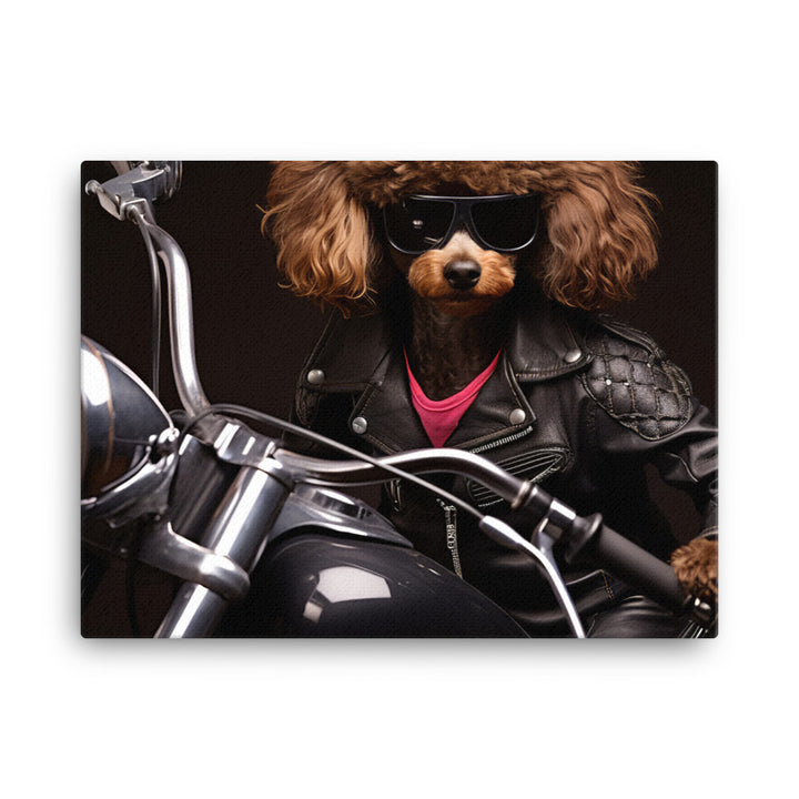 Poodle Superbike Athlete Canvas - PosterfyAI.com