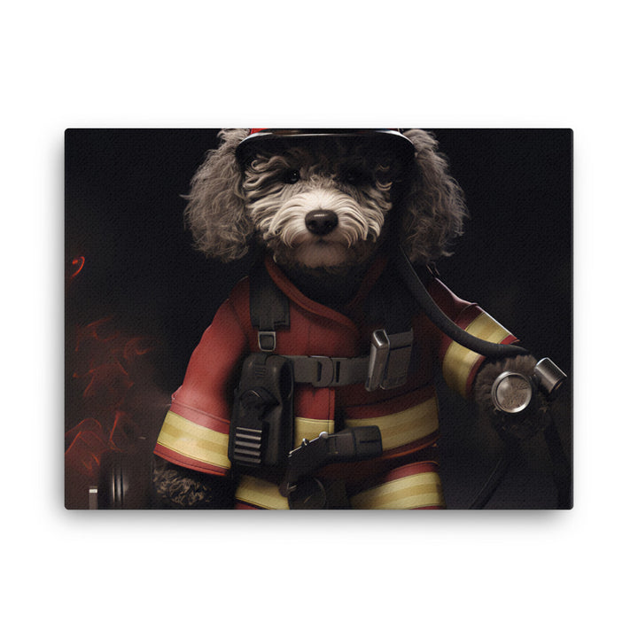Poodle Firefighter Canvas - PosterfyAI.com