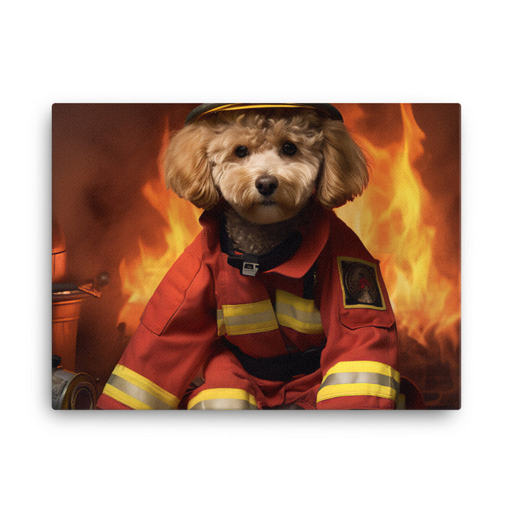 Poodle Firefighter Canvas - PosterfyAI.com