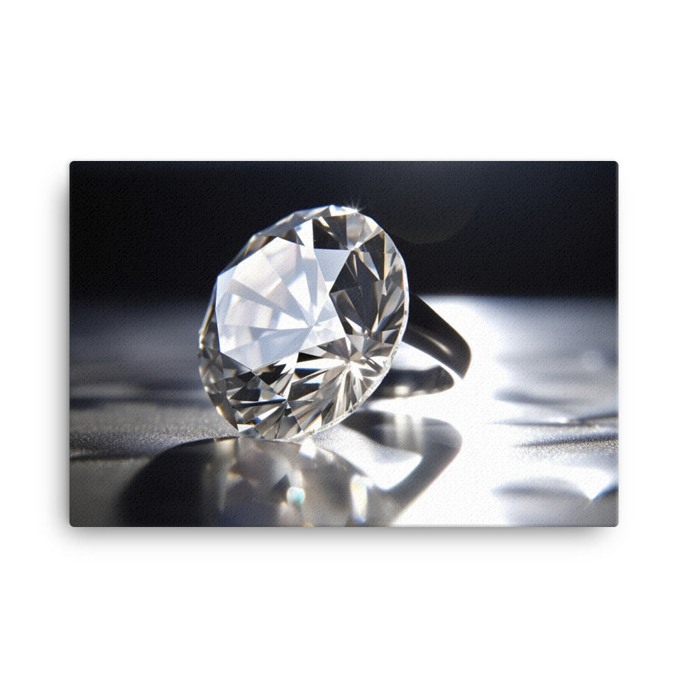 Classic White Diamond with Delicate Setting canvas - Posterfy.AI