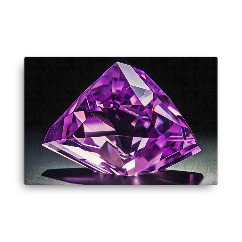 A vibrant purple diamond glimmers in the light canvas - Posterfy.AI