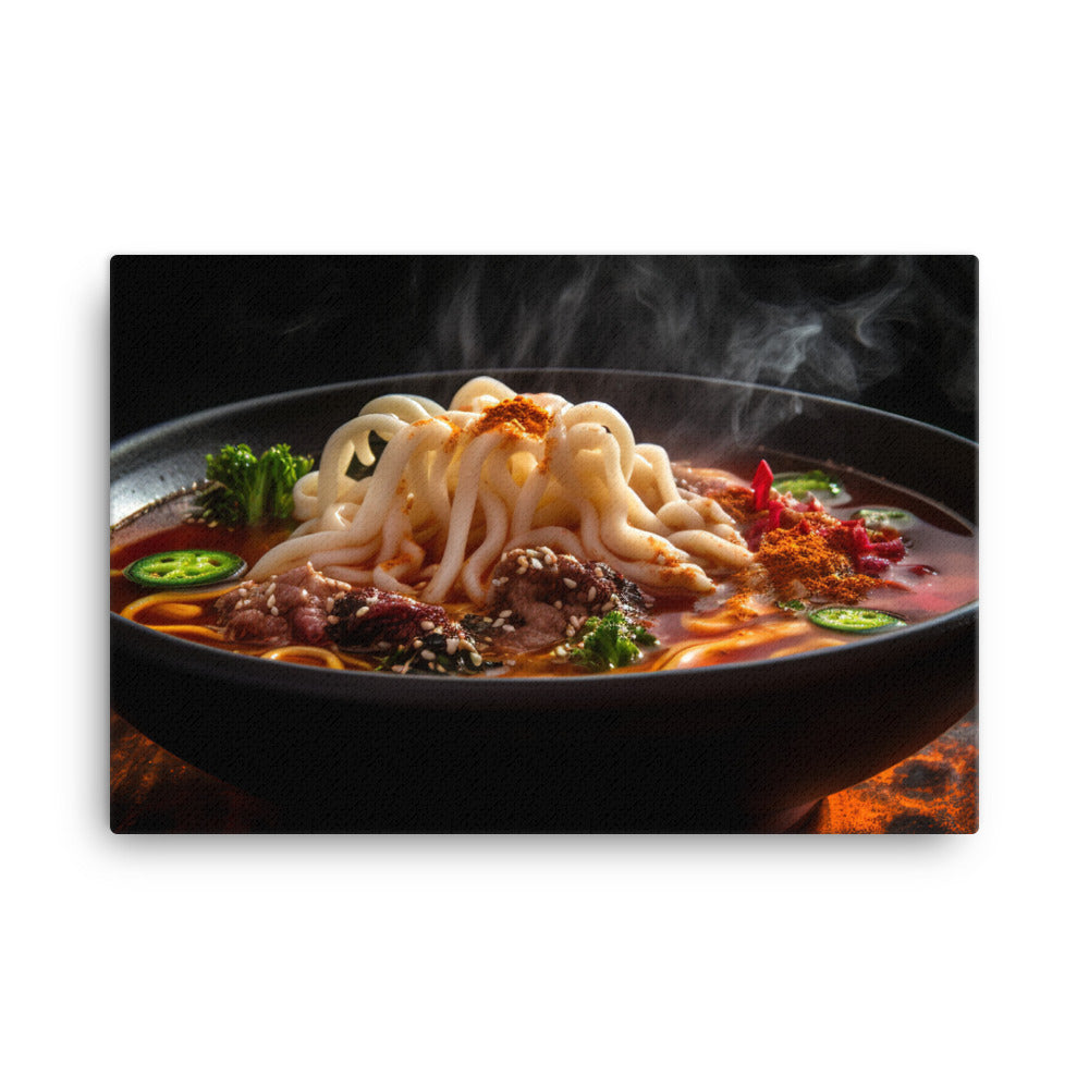 Spicy Udon Noodle Soup canvas - Posterfy.AI