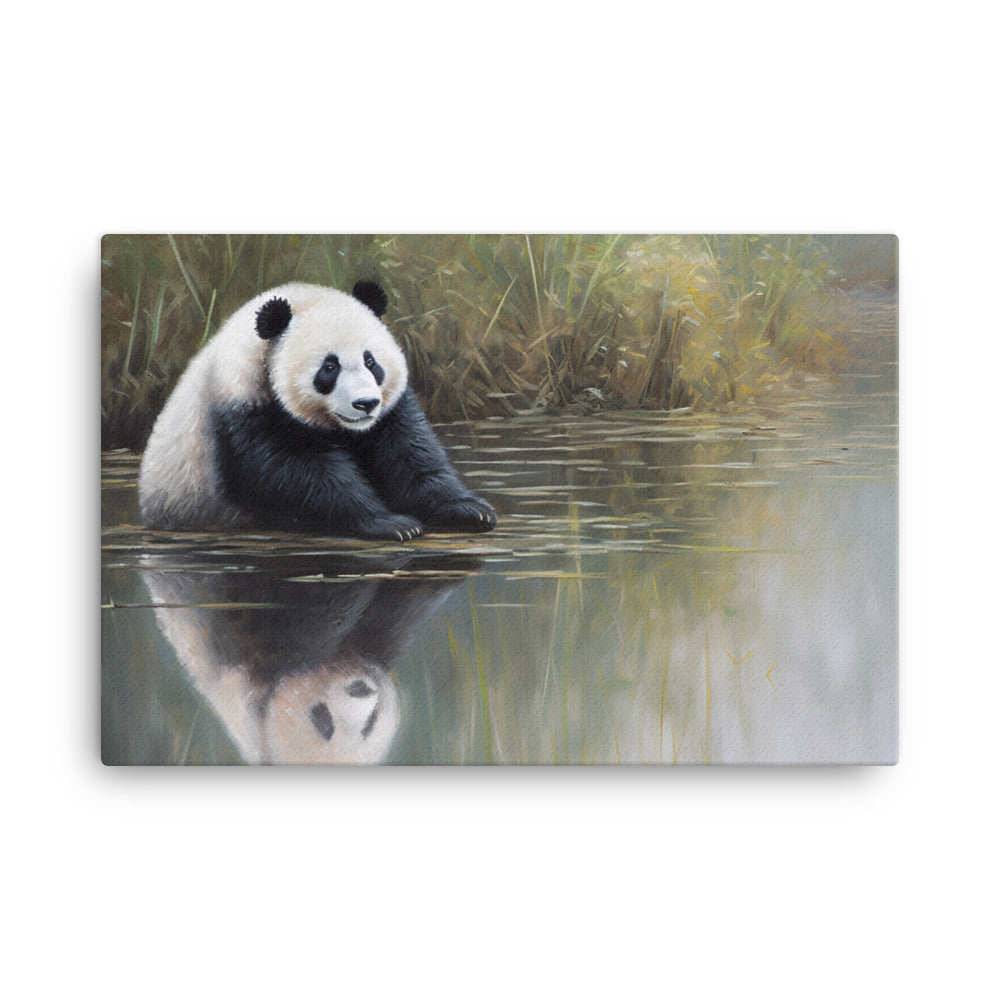 Panda Reflections canvas - Posterfy.AI