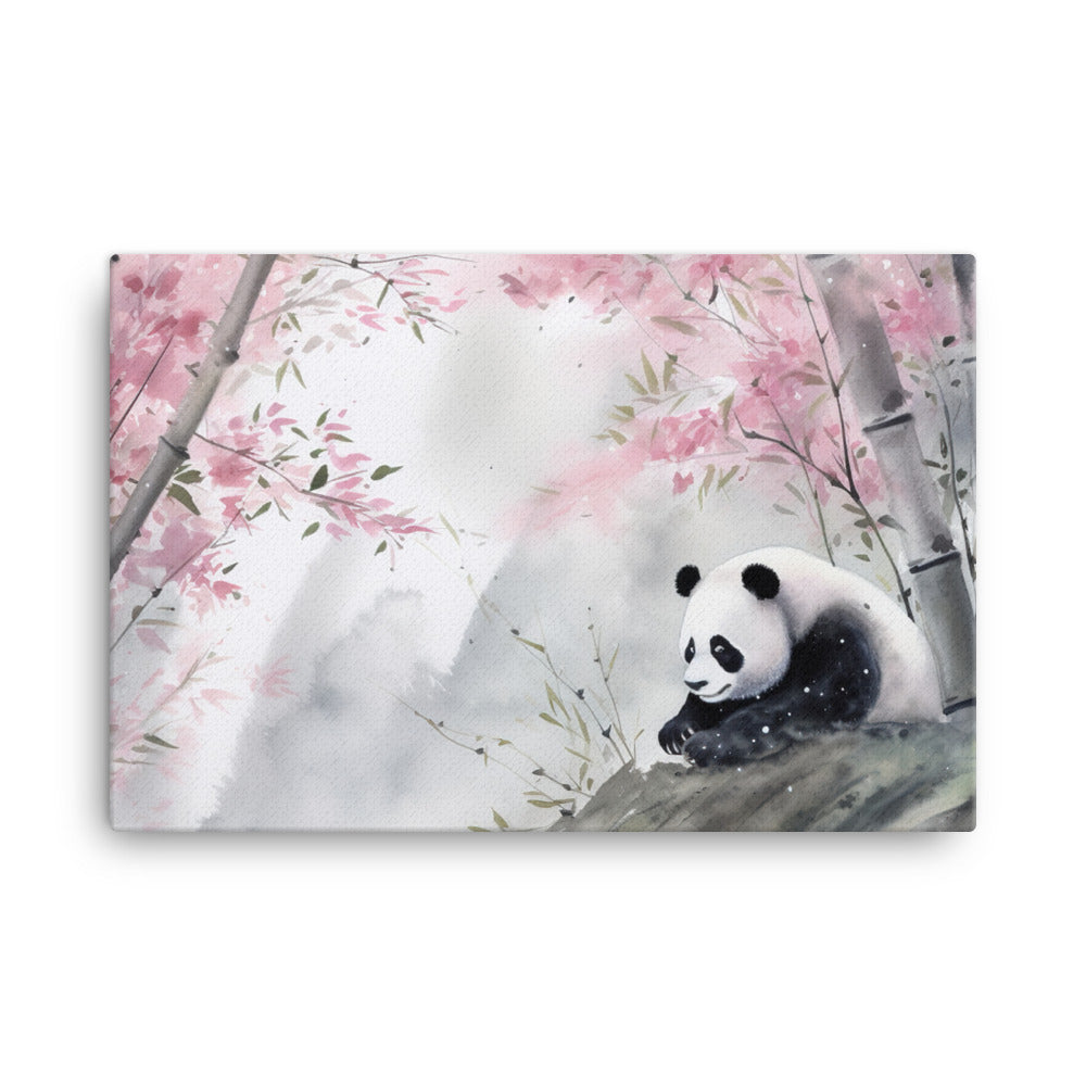 Panda in a Bamboo Grove canvas - Posterfy.AI