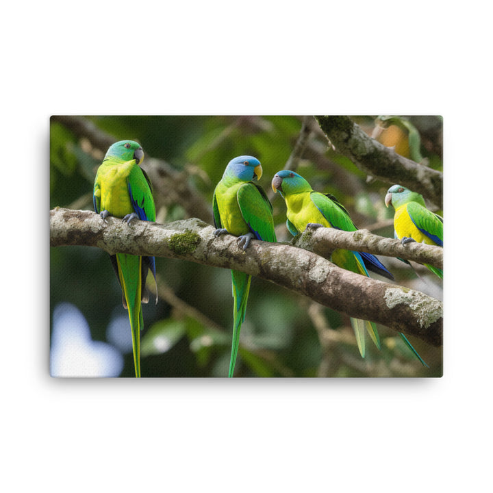 Rainbow Parakeets canvas - Posterfy.AI