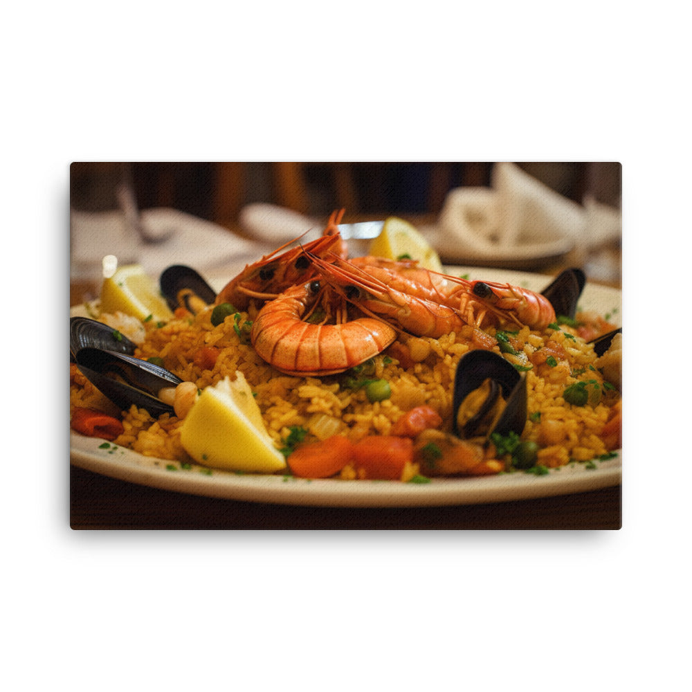 Seafood Paella canvas - Posterfy.AI