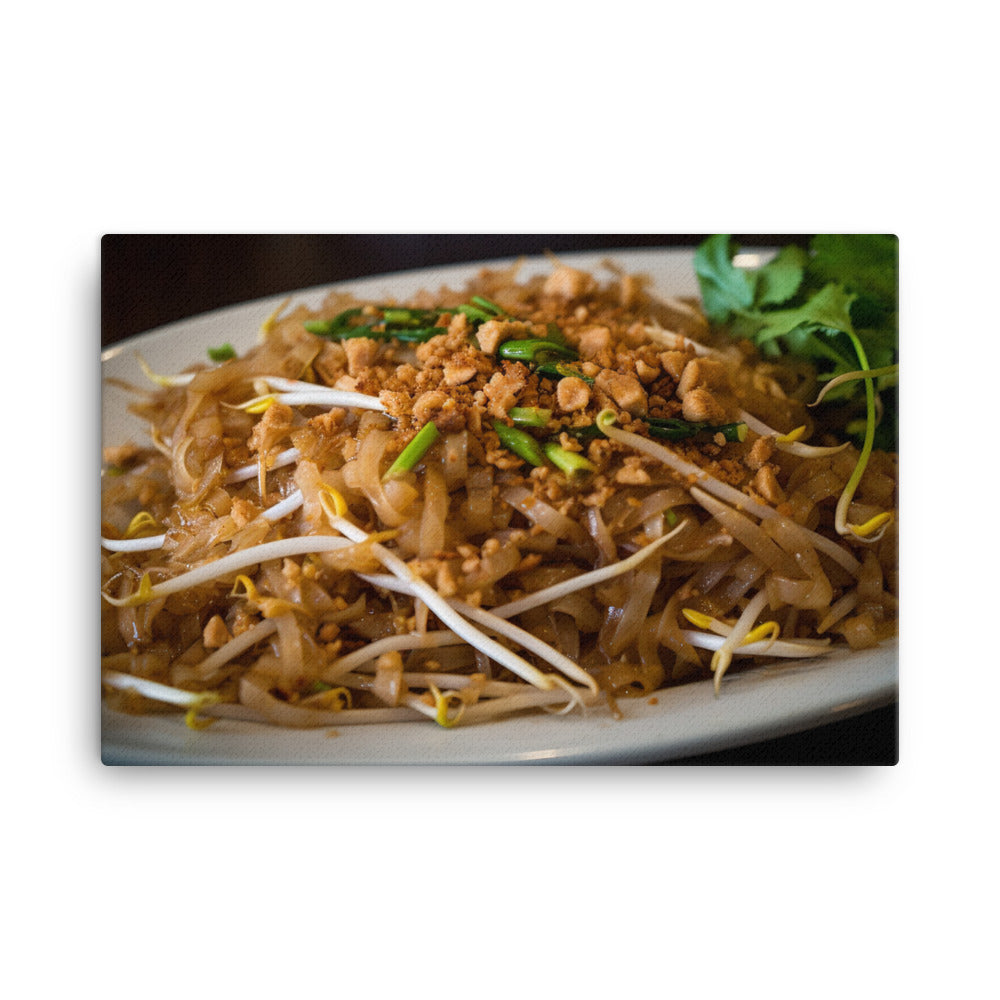 Pad Thai with Pork and Bean Sprouts canvas - Posterfy.AI