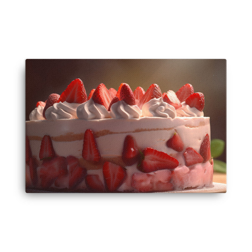 Strawberry Shortcake Ice Cream Cake canvas - Posterfy.AI