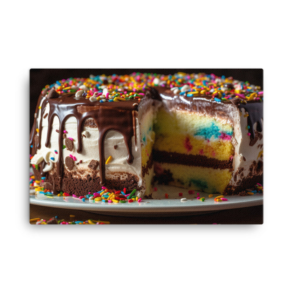 Celebration Ice Cream Cake canvas - Posterfy.AI