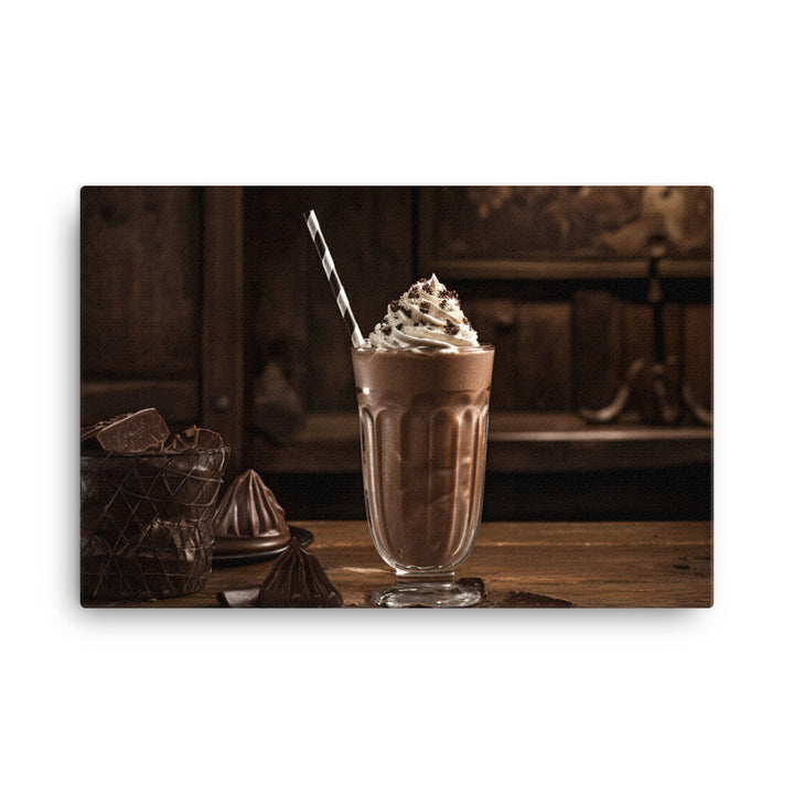 Chocolate fudge brownie milkshake canvas - Posterfy.AI