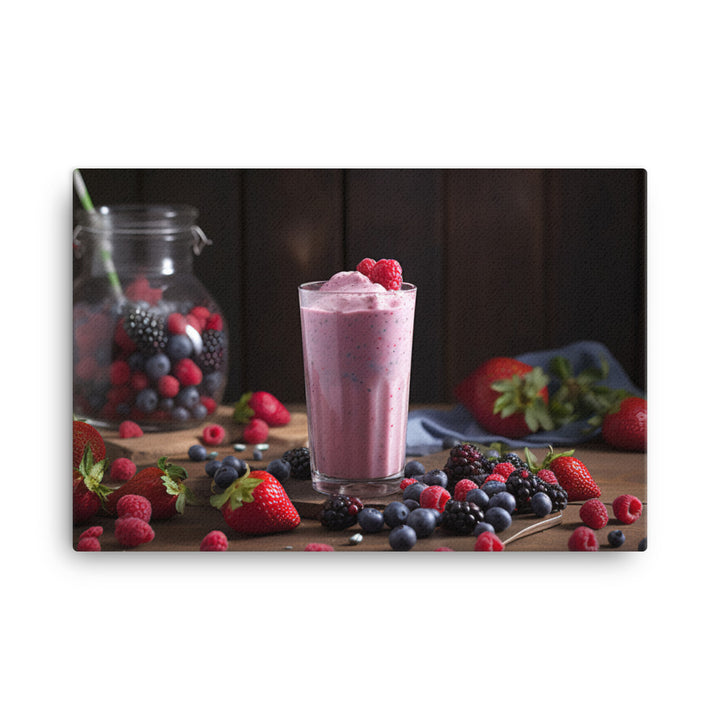 Coconut berry smoothie canvas - Posterfy.AI