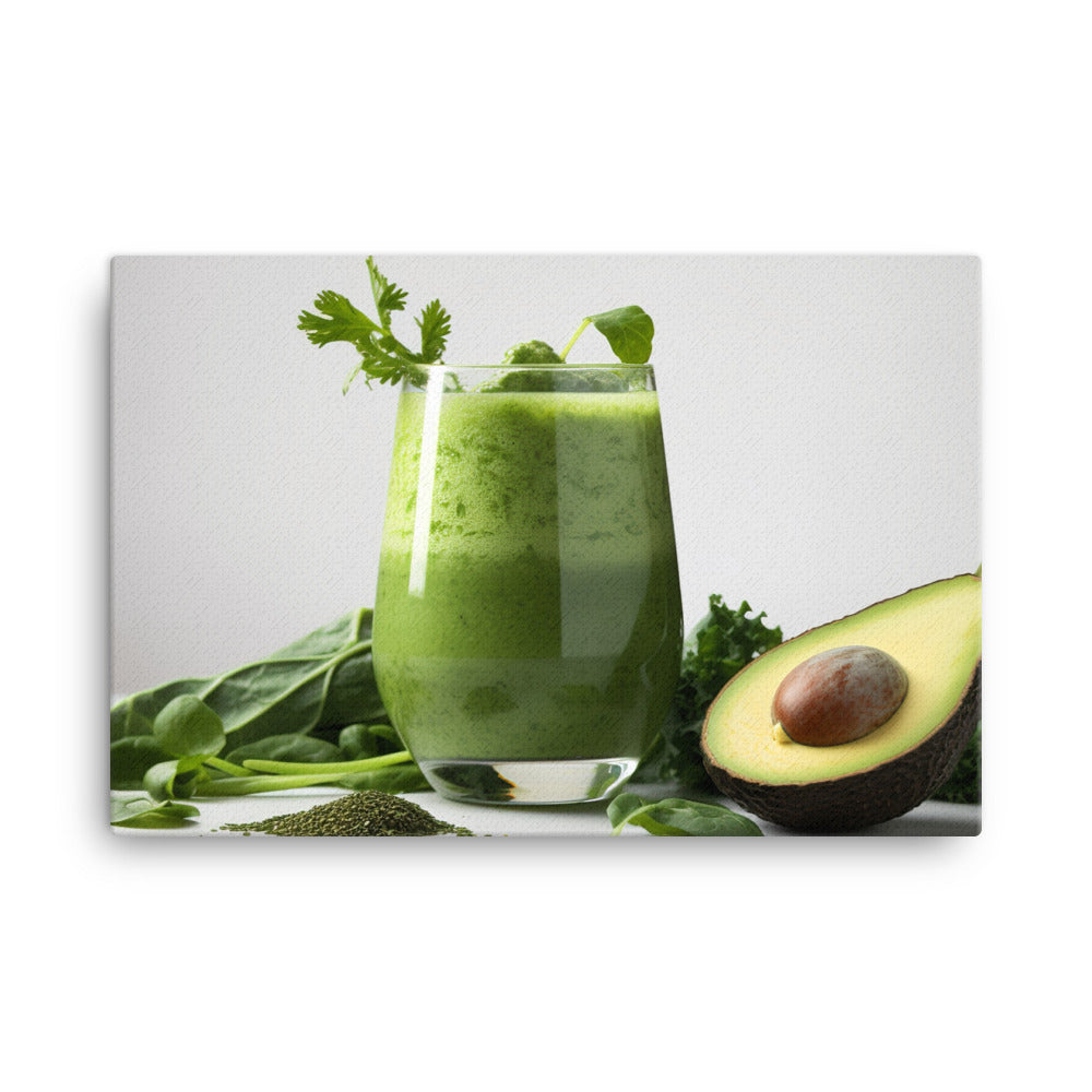 Avocado kale smoothie canvas - Posterfy.AI