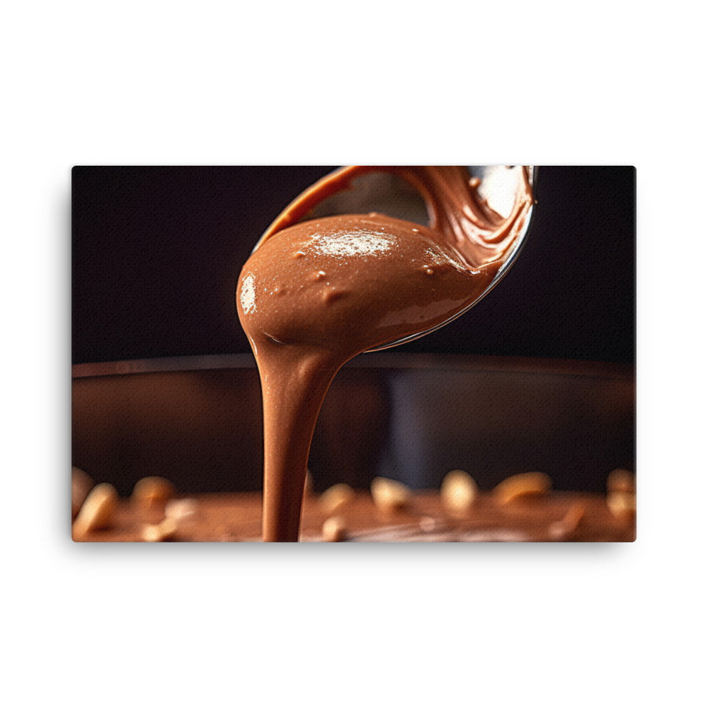 Thick and luscious chocolate peanut butter smoothie canvas - Posterfy.AI