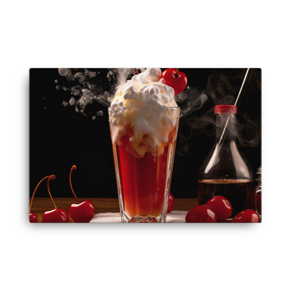 Cherry Soda Float Delight canvas - Posterfy.AI