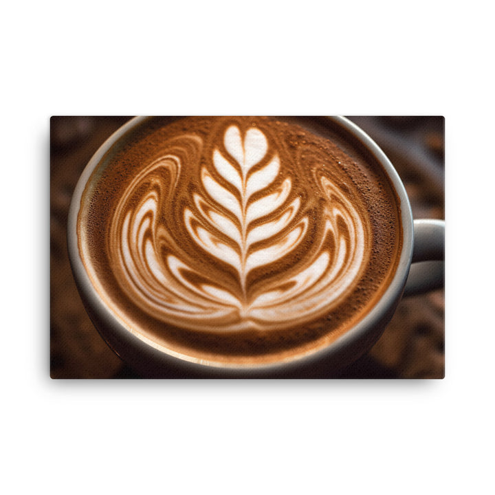 Cappuccino with a frothy milk foam canvas - Posterfy.AI