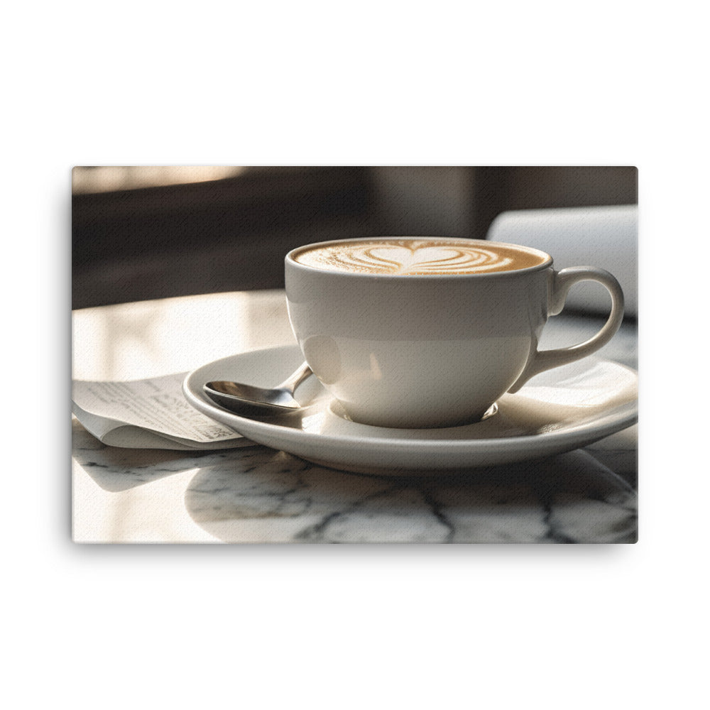 Cappuccino served in a classic porcelain cup canvas - Posterfy.AI