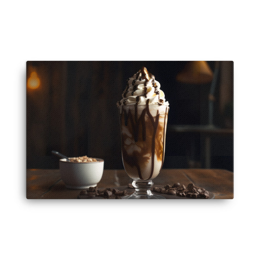 A delicious mocha with whipped cream canvas - Posterfy.AI