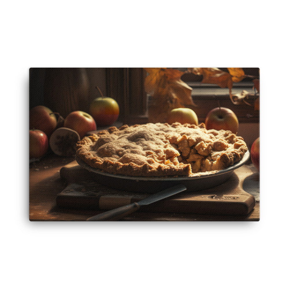 Rustic Apple Pie with Fresh Apples canvas - Posterfy.AI