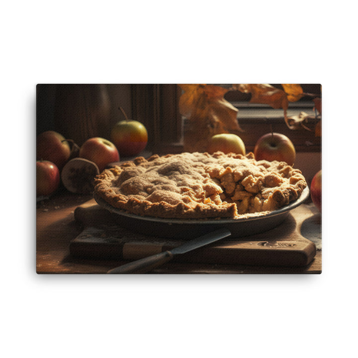 Rustic Apple Pie with Fresh Apples canvas - Posterfy.AI