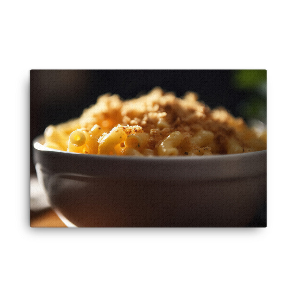 A Bowl of Mac and Cheese canvas - Posterfy.AI