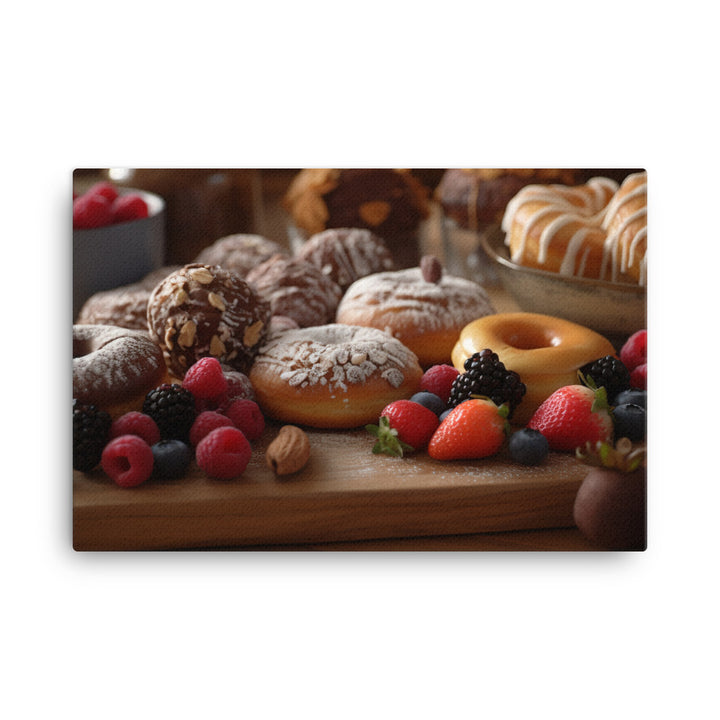 A Delicious Selection of Pastries and Donuts canvas - Posterfy.AI