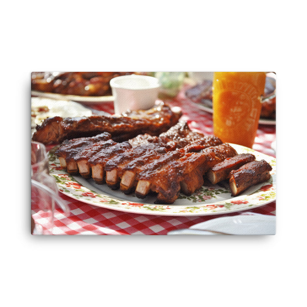 Sticky and Sweet Barbecue Ribs canvas - Posterfy.AI