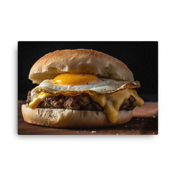 Sausage Breakfast Sandwich canvas - Posterfy.AI