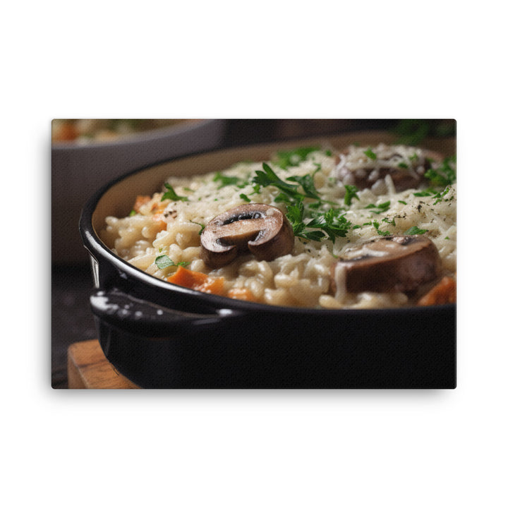 Baked Sausage and Mushroom Risotto canvas - Posterfy.AI