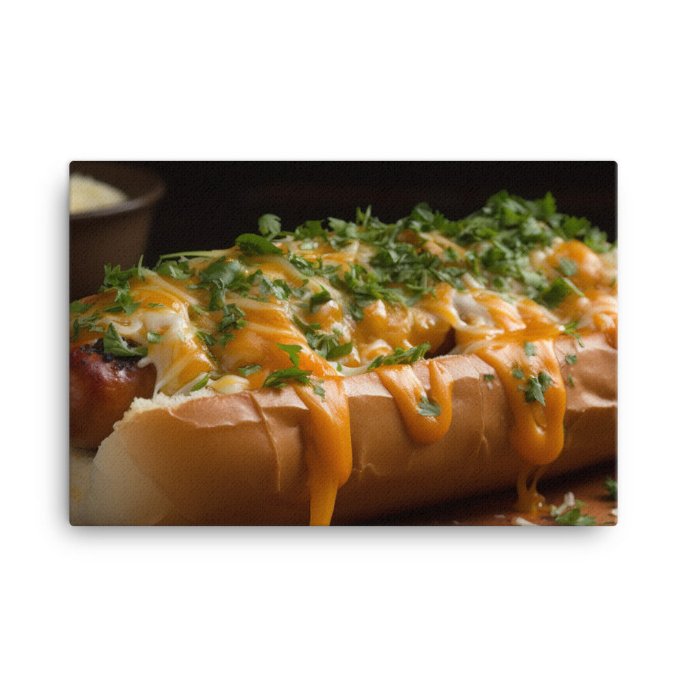 Cheesy Grilled Mexican Sausages canvas - Posterfy.AI