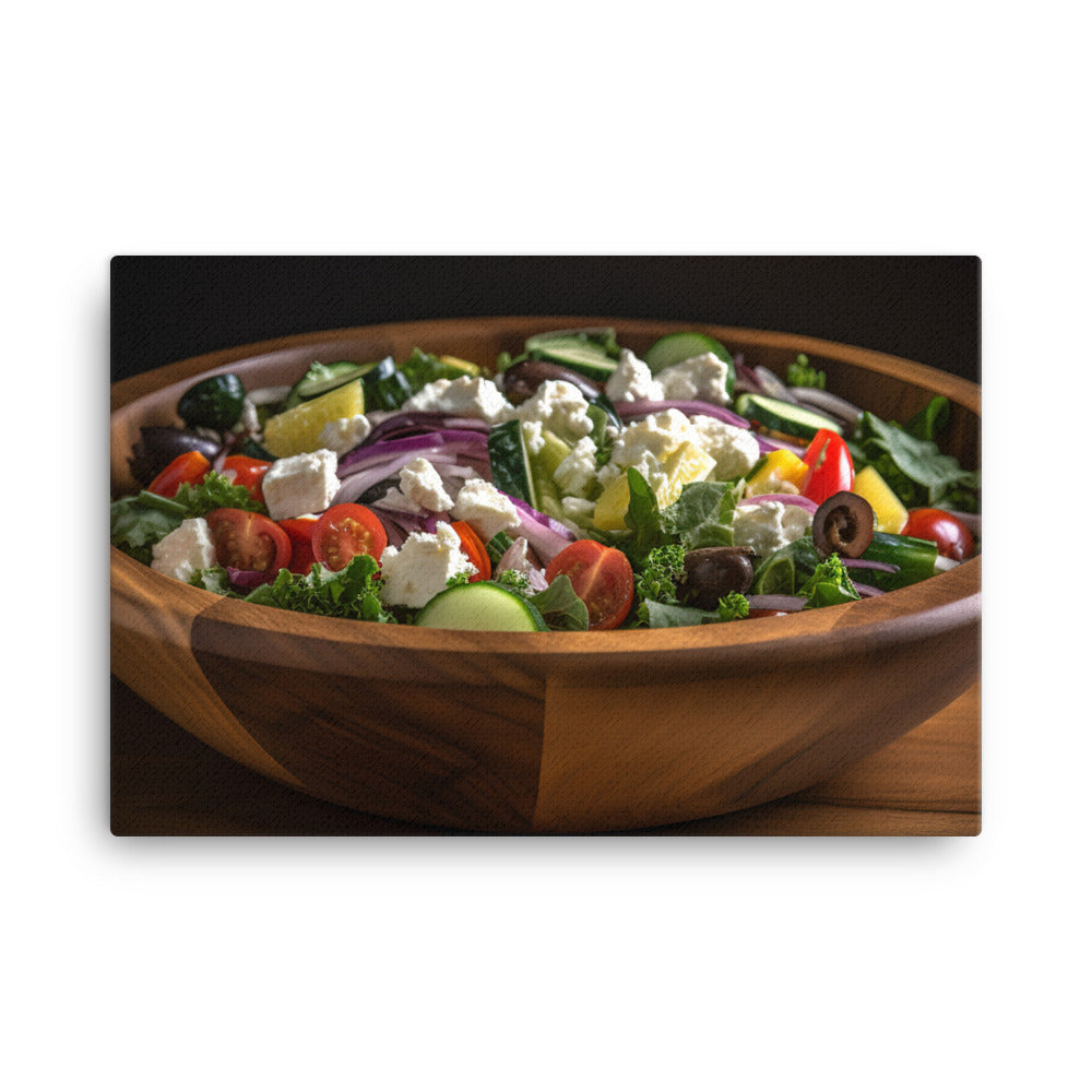 Tantalizing Greek salad canvas - Posterfy.AI