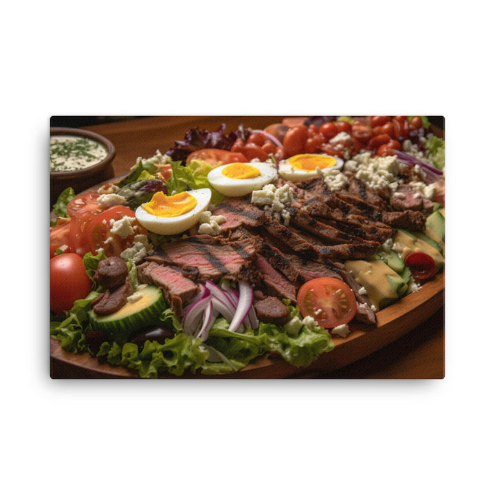 Cobb salad with grilled steak canvas - Posterfy.AI