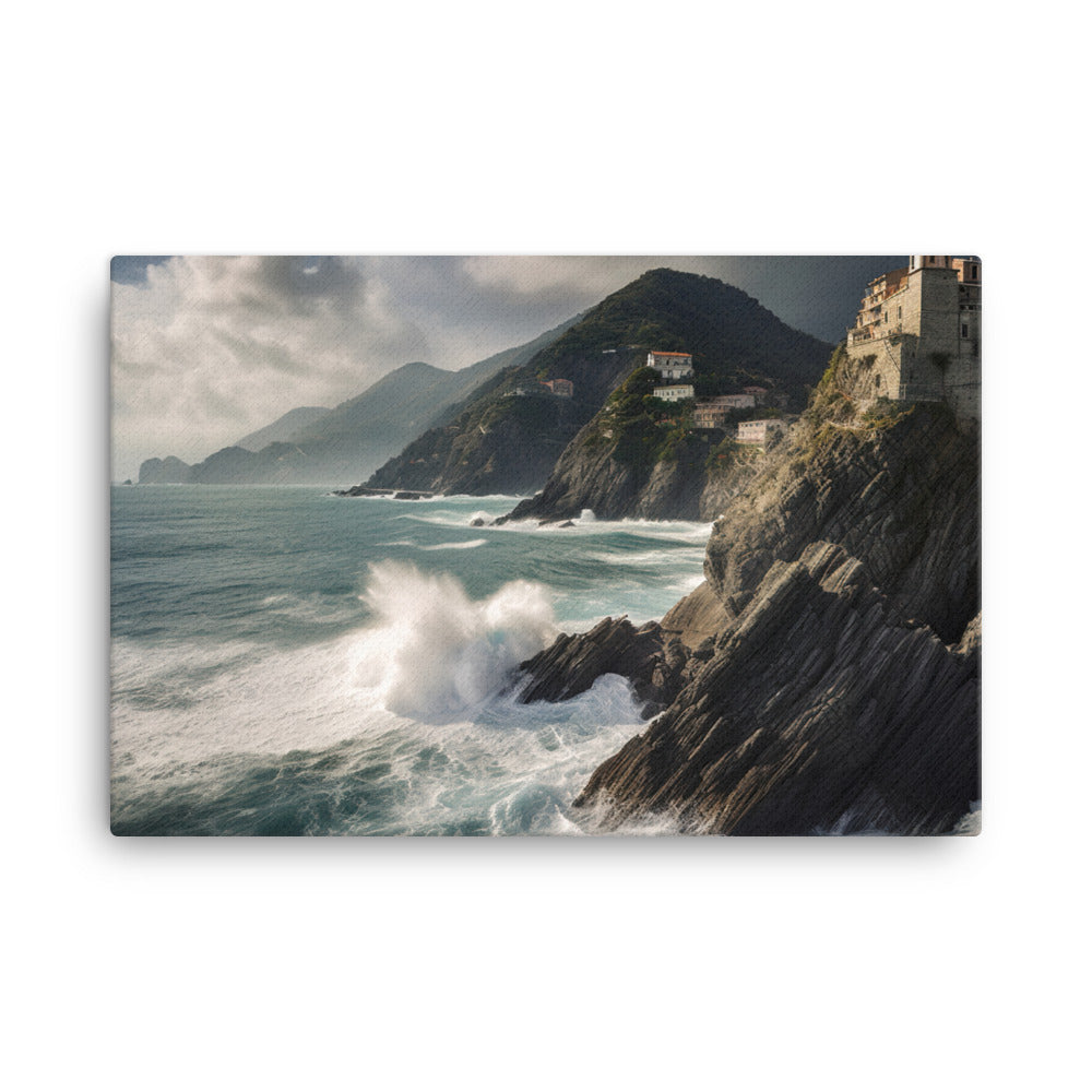 Dramatic Seascapes of the Cinque Terre canvas - Posterfy.AI