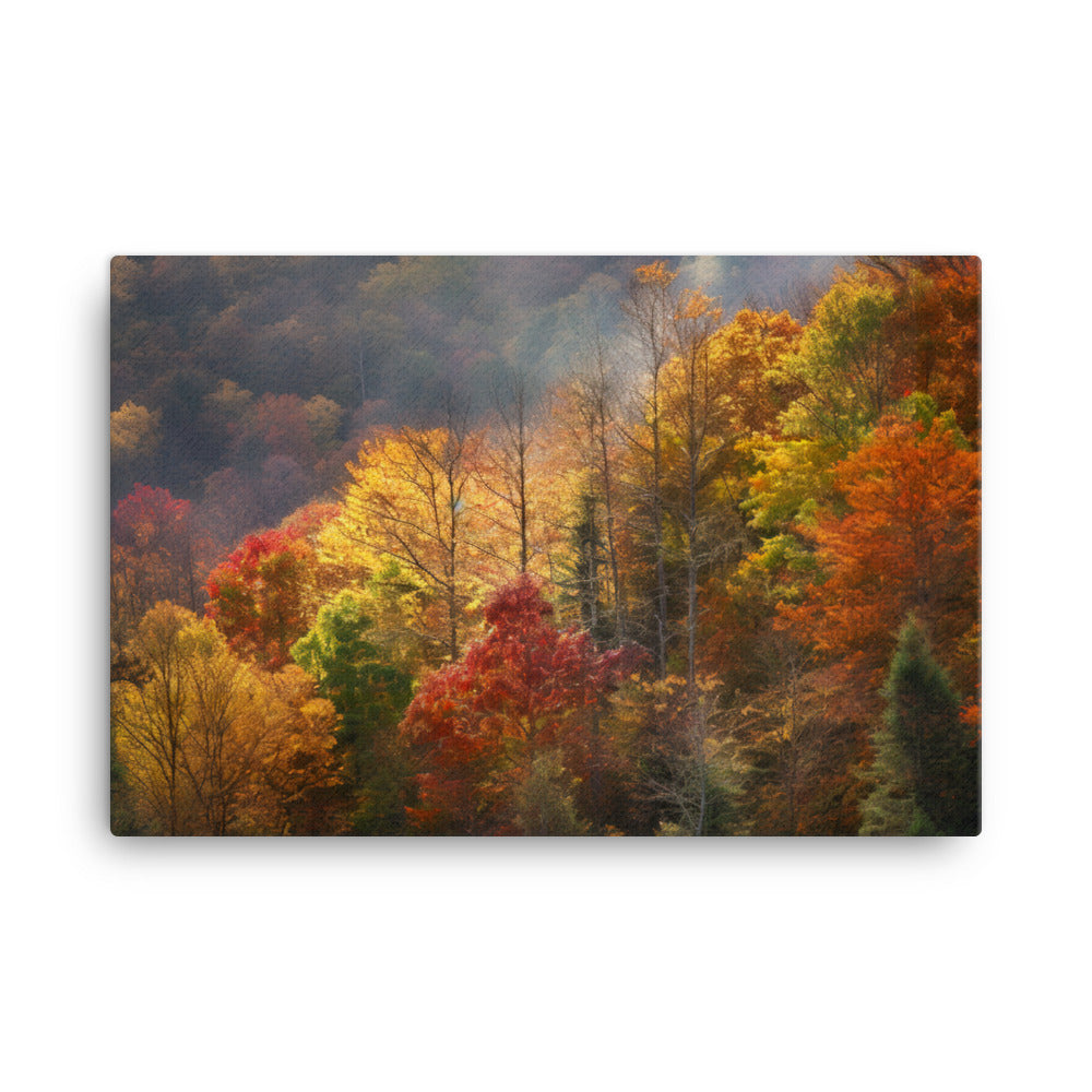 Vibrant Colors of the Great Smoky Mountains canvas - Posterfy.AI