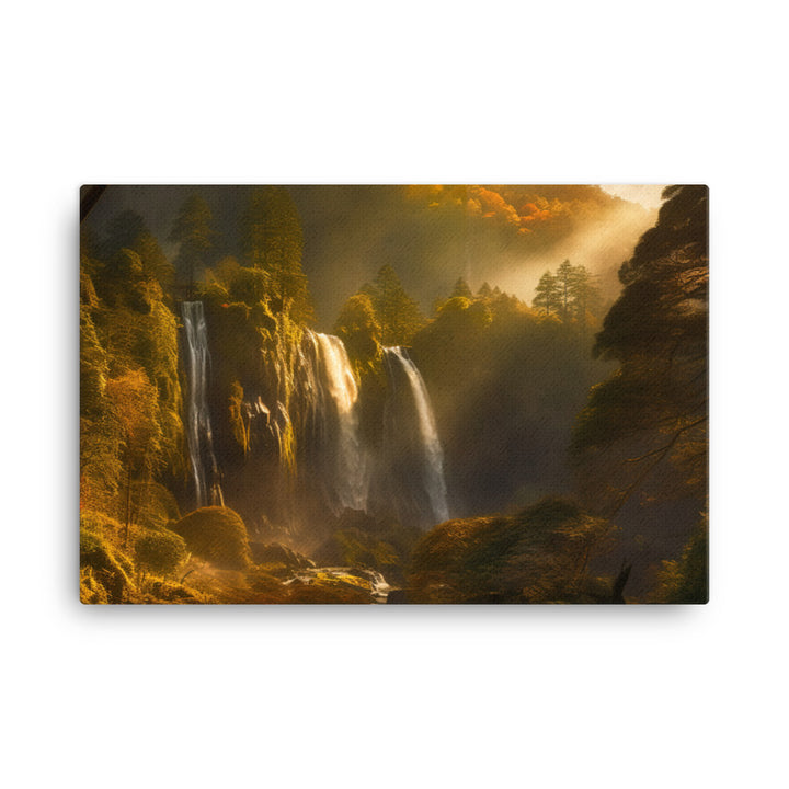 Nachi Falls Bathed in Golden Light canvas - Posterfy.AI