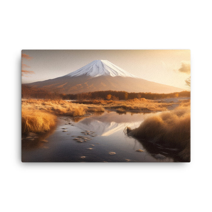 Golden Hour Glow on Mount Fuji canvas - Posterfy.AI