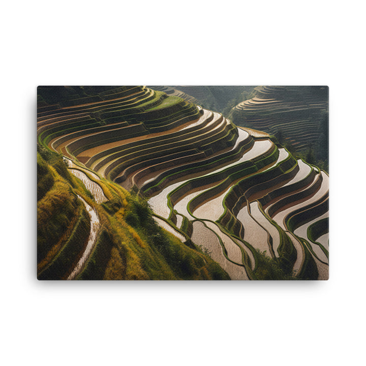 Majestic Layers of Guilin Rice Terraces canvas - Posterfy.AI