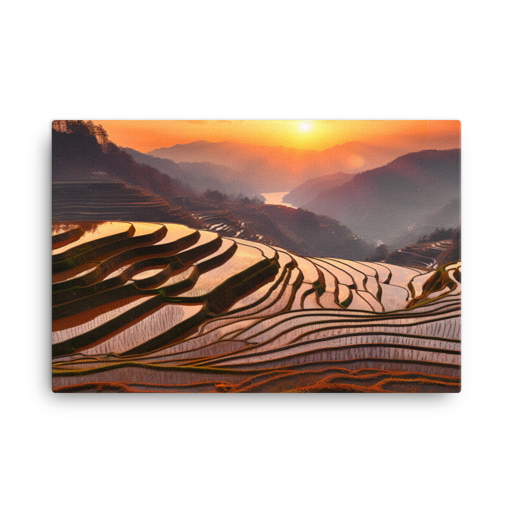 Beauty of Guilin Rice Terraces canvas - Posterfy.AI