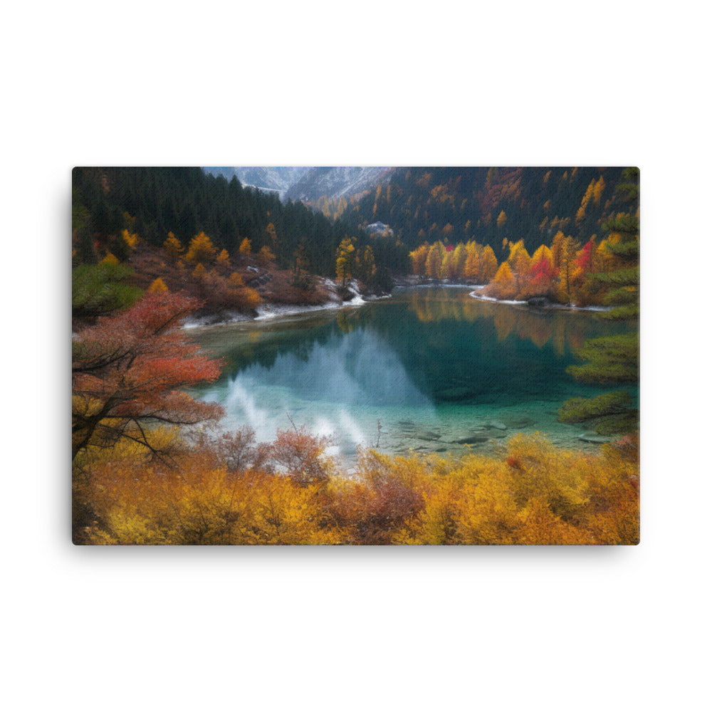 Jiuzhaigou Valleys Autumn Foliage canvas - Posterfy.AI