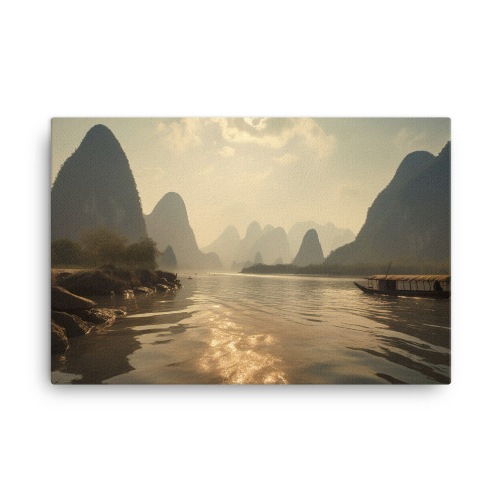 Majestic Landscape of Li River canvas - Posterfy.AI