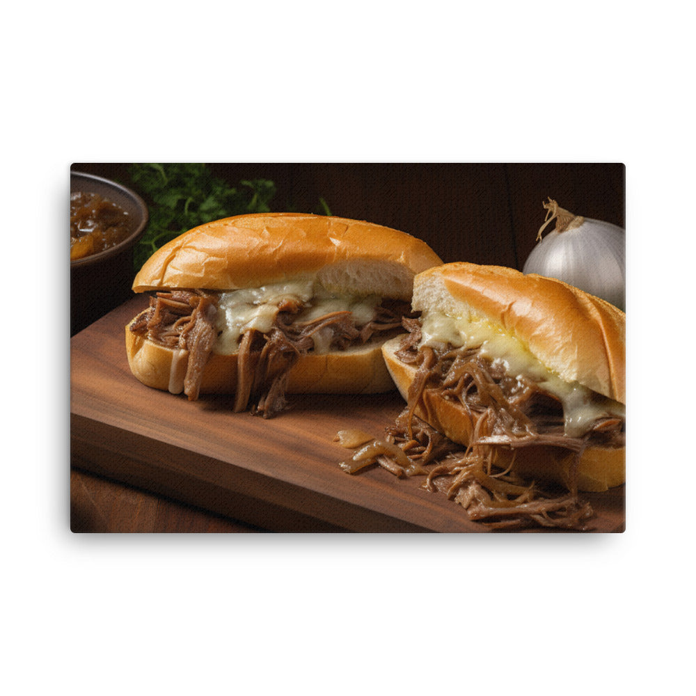 French Dip Sandwich with Caramelized Onions canvas - Posterfy.AI