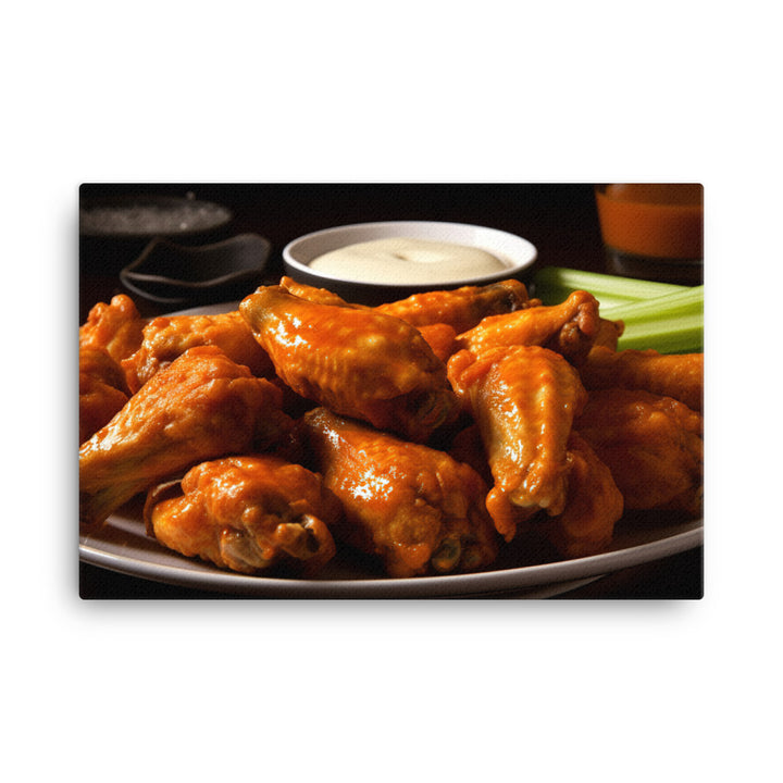 Crispy and Delicious Buffalo Chicken Wings canvas - Posterfy.AI