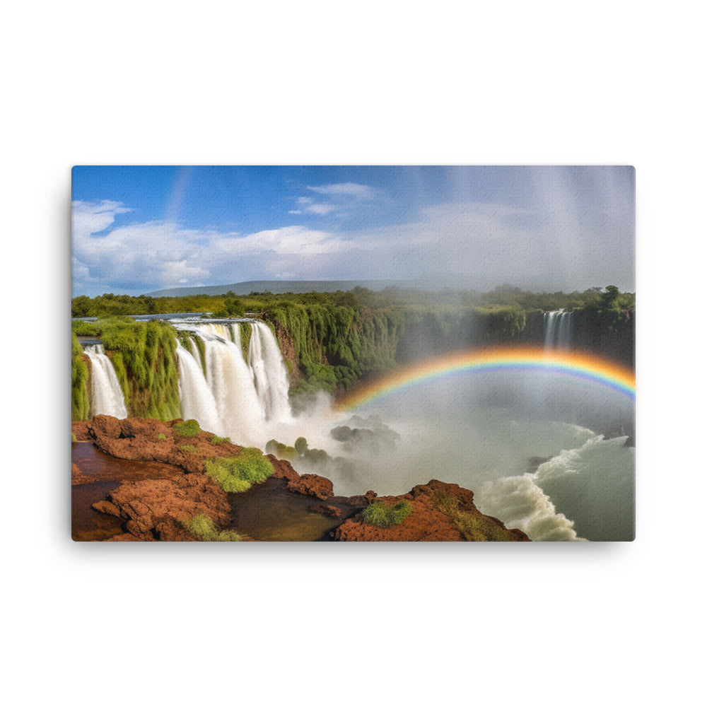 Rainbow at Iguazu Falls canvas - Posterfy.AI