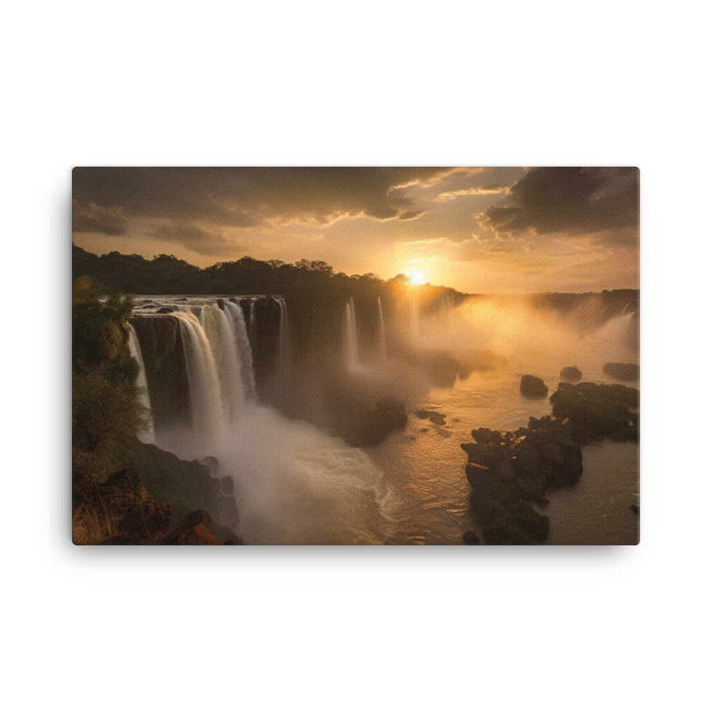 Golden Hour at Iguazu Falls canvas - Posterfy.AI