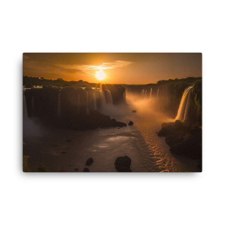 Golden Hour at Iguazu Falls canvas - Posterfy.AI