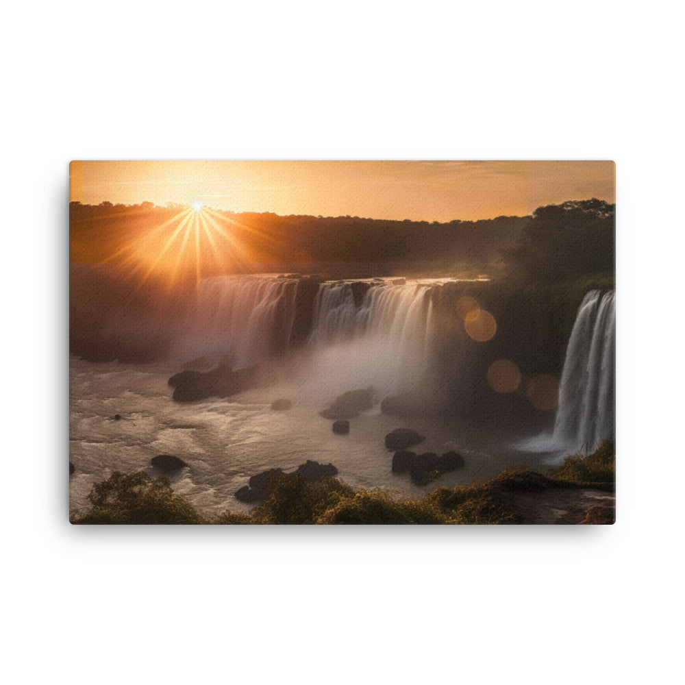 Golden Hour at Iguazu Falls canvas - Posterfy.AI