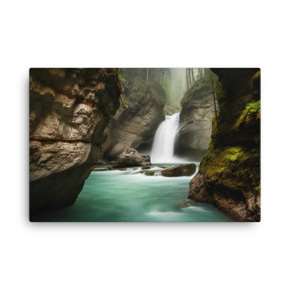 Power of Johnston Canyon Falls canvas - Posterfy.AI